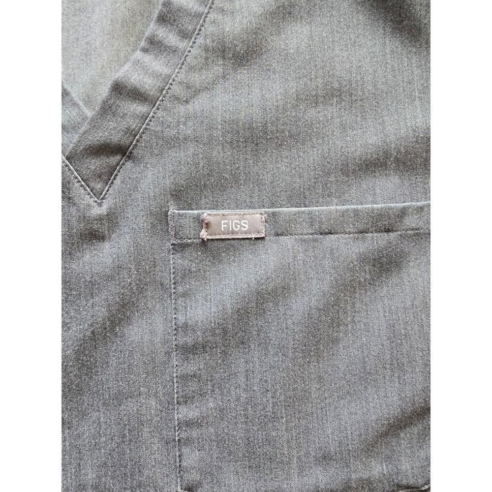 FIGS Gray Scrub Top XS Women’s V-Neck Medical Uniform Shirt - Picture 3 of 6